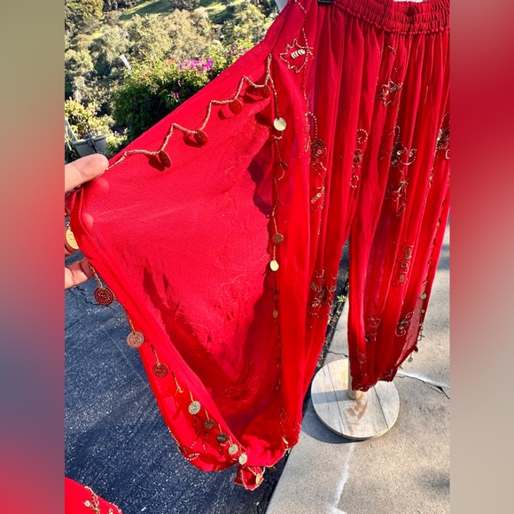 Belly Dance Costume new hand made Bra, trousers, 2 arm sleeves, hat& crop top - Picture 9 of 16